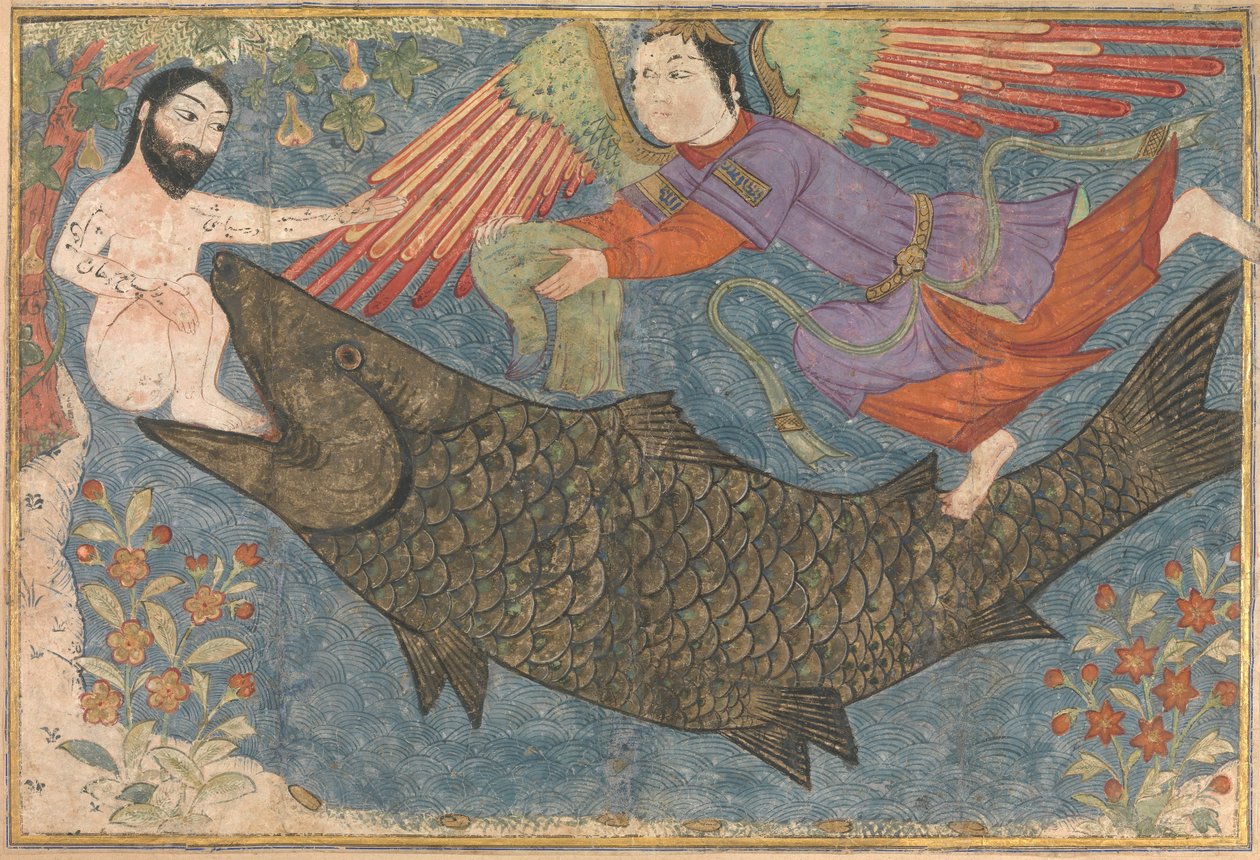 Jonas and the Whale, ca.1400 av Persian School