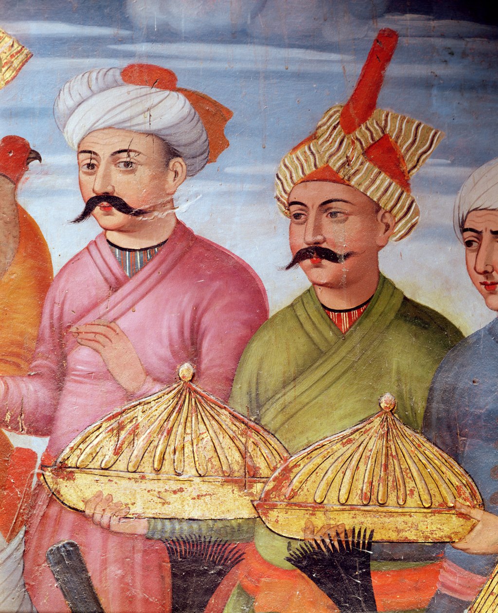 Tilbyr bærere ved mottaket for Grand Moghuls ambassadør ved Shah Tahmasp-domstolen, 1573-76 (detalj av 222701) av Persian School