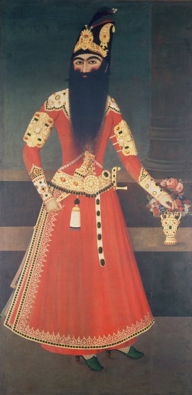 Portrett av Fath Ali-Shah (1771-1834) av Persian School