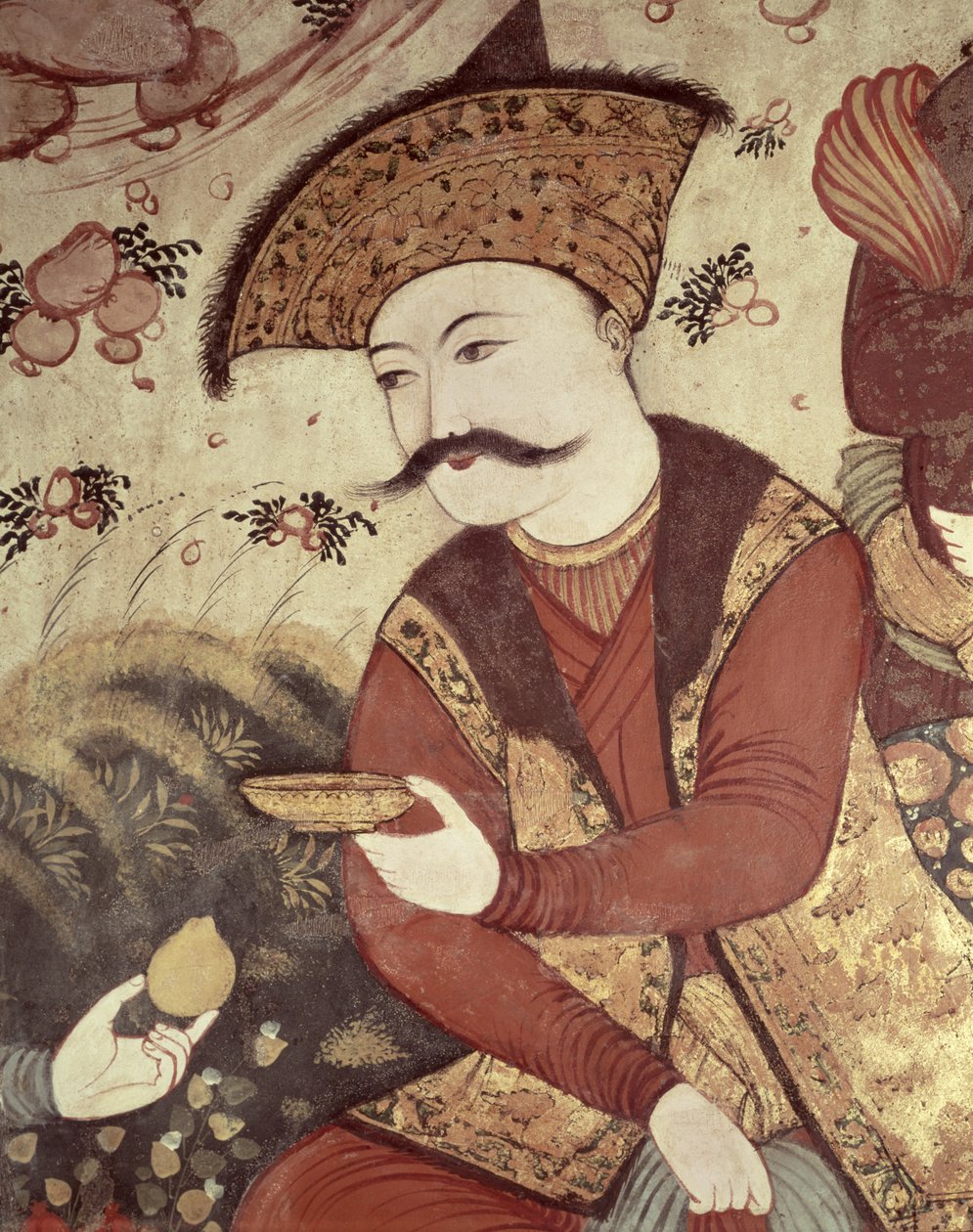 Shah Abbas I (1588-1629) (detalj) av Persian School