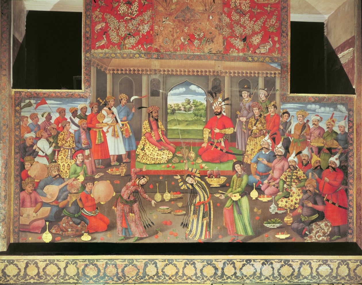 Mottakelsen for ambassadøren til Grand Moghul ved domstolen til Shah Tahmasp, 1573-76 av Persian School