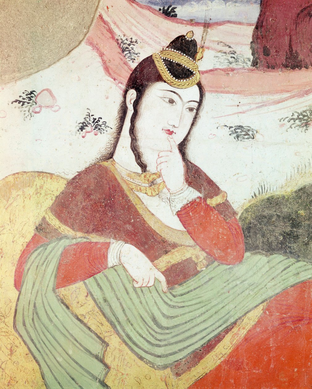 Kvinne fra domstolen til Shah Abbas I, 1585-1627 (detalj) av Persian School