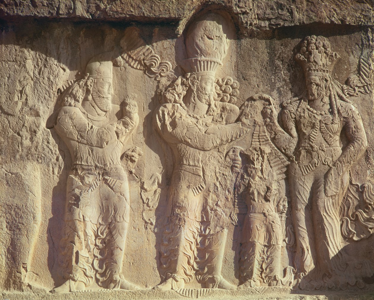Investiture of Narses av gudinnen Anahita, Sasanian, 226-651 e.Kr. av Persian School