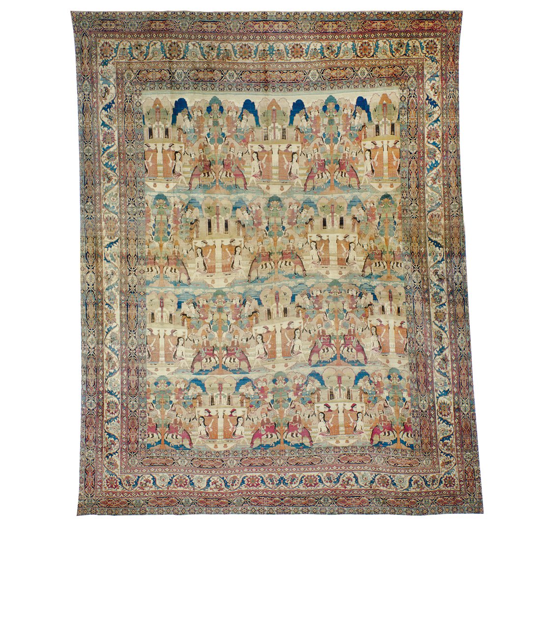 A Pictorial Lavar Kirman Carpet, Sørøst-Persia, slutten av 1800-tallet av Persian School