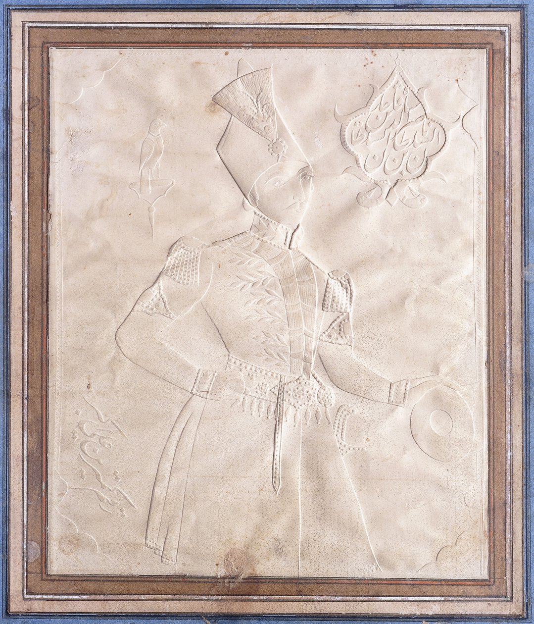 En Khat-ti-Nakhon-skisse av Nasral-Din Shah av Persian School