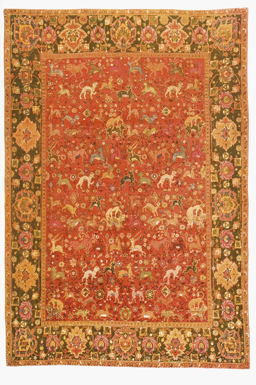Dyreteppe, fra Isfahan (tekstil) av Persian School