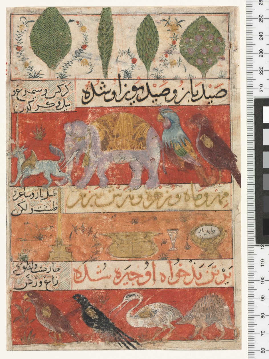 Dyr, fugler og planter, Ilkhanid-perioden, 1341 av Persian School