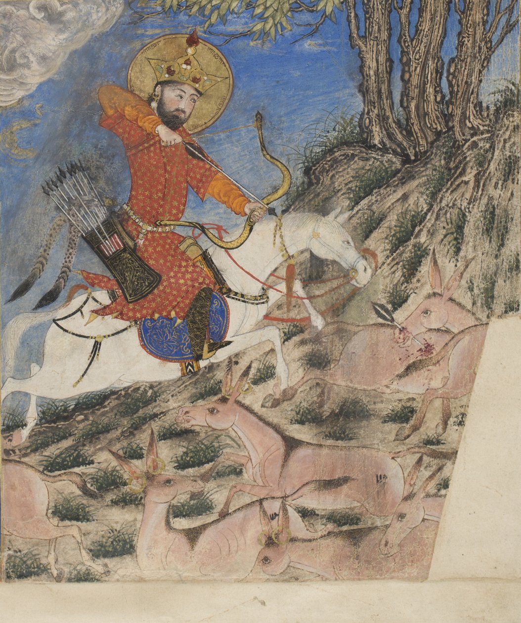 Bahram Gur Hunting Ongers av Persian School
