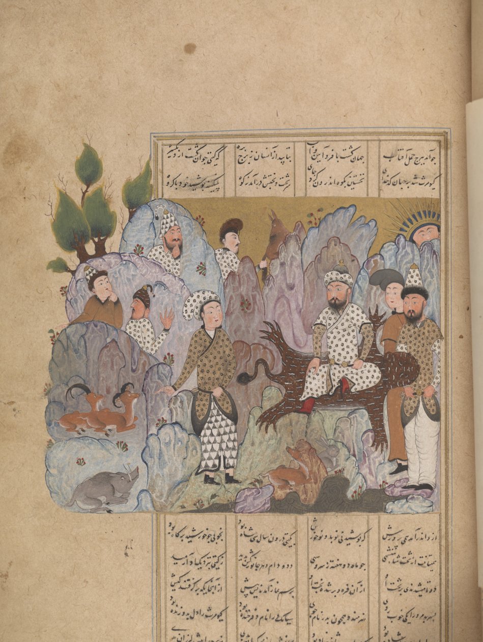 Bahram Gur vinner kronen, fra en Shahnama, 1518 av Persian School