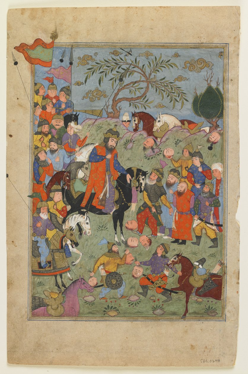 Kampscene fra en Shahnama av Persian School
