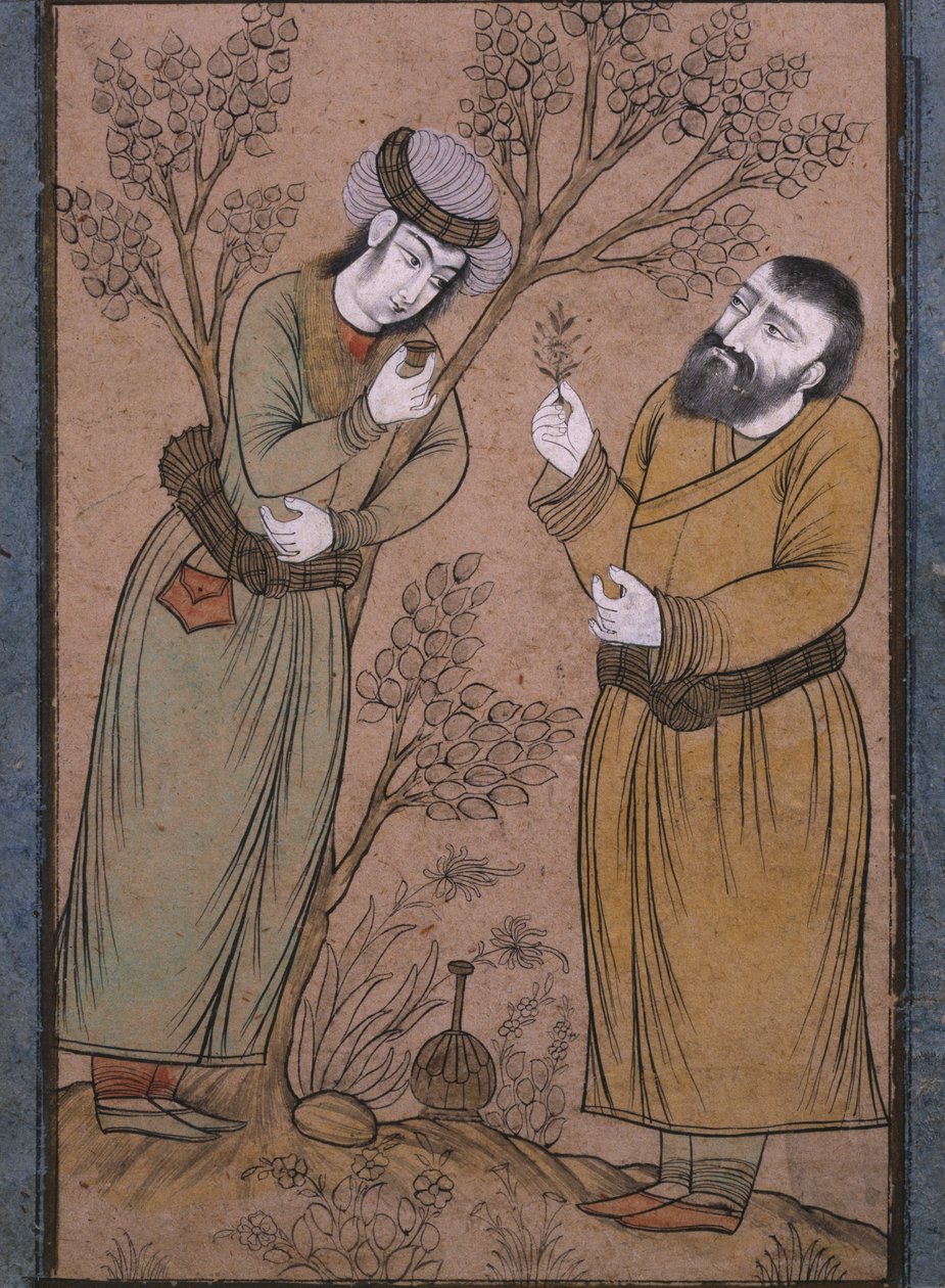 Legen gir et urtemiddel til en ung mann, sent på 1600-tallet - begynnelsen av 1700-tallet av Persian School