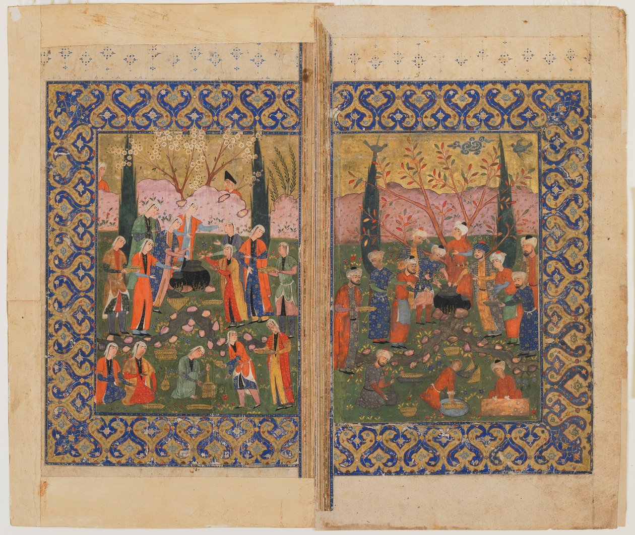 Folio fra en uidentifisert tekst; verso: Sulayman Enthroned, Shiraz, Iran, ca. 1560-70 av Persian School