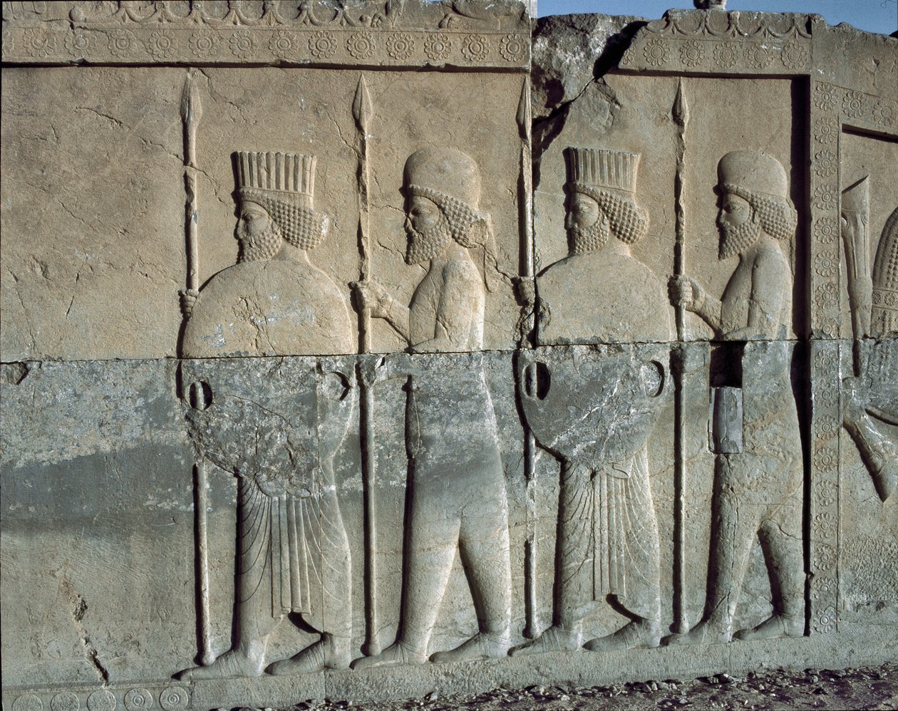 Imperial guard.Relieffer av den østlige trappen til Apadana, 6. århundre f.Kr. av Persian School