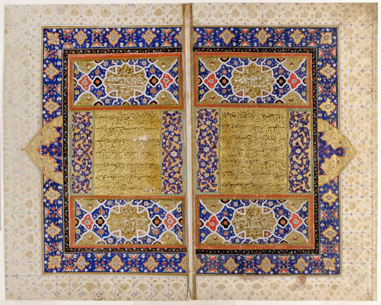 Koran frontispice (ugjennomsiktig wc, blekk og gull på papir) av Persian School