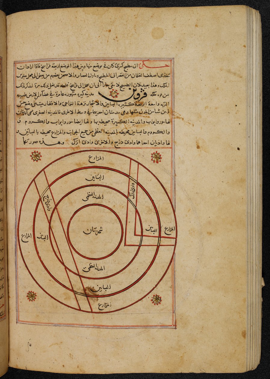 MS Eller. 3623, fol. 119b Byplan for byen Qazvin, illustrasjon fra 
