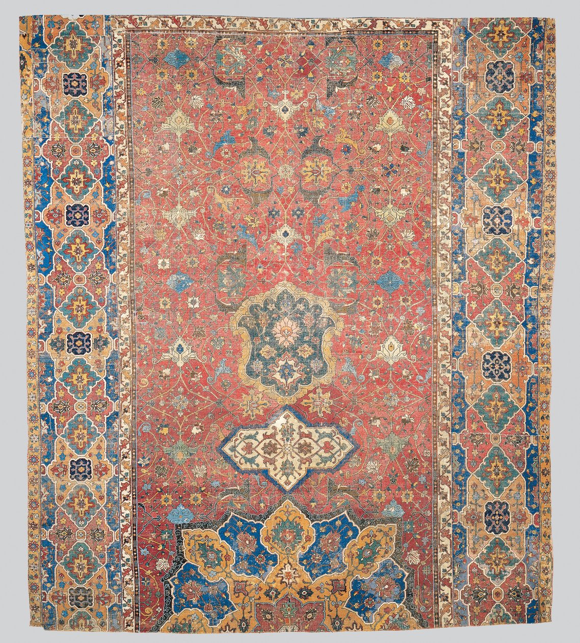 Delvis Tabriz-medaljongteppe, Nordvest-Persia, tidlig på 1500-tallet av Persian School