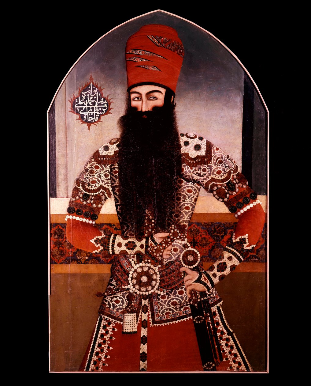 Persisk kunst: "" Portrett av Mohamed Ali Shah (Mohammad Ali Shah Qajar) (1872-1925) Anonymt maleri. Privat samling fra 1800-tallet av Persian School