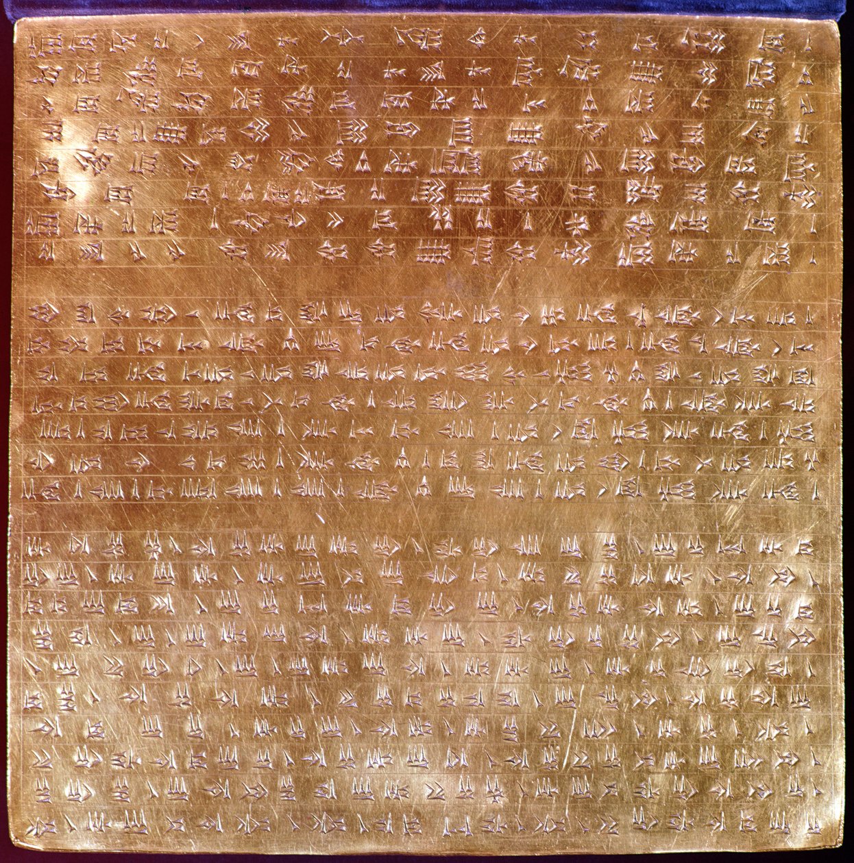 Plakett av Dareios I (521-486 f.Kr.) 550-500 f.Kr. (gull) av Persian School