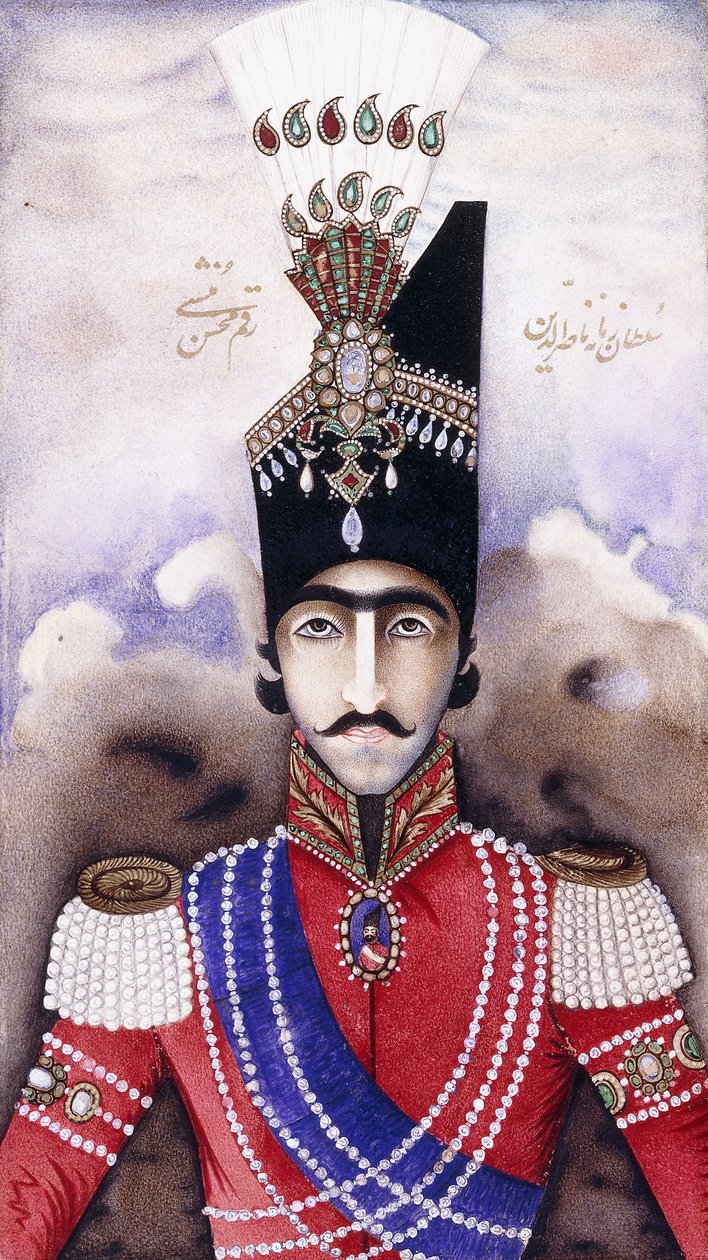 Portrett av Nasir-ud-din Shah Kajar av Persian School