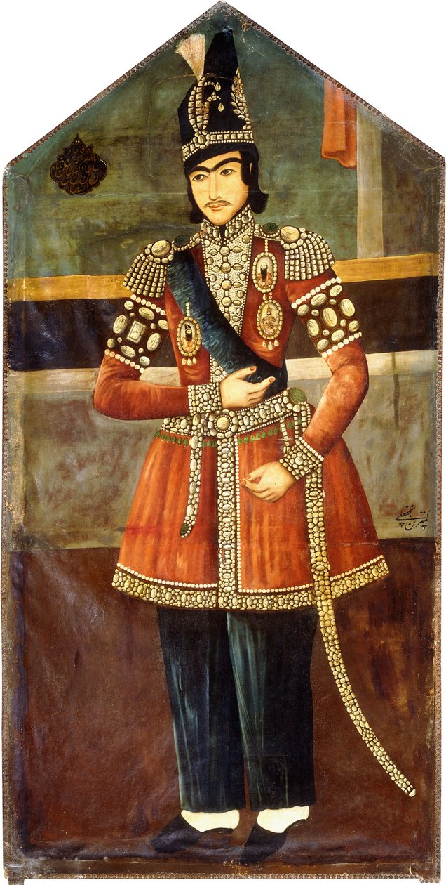 Portrett av Nasr-al-Din Shah, ca. 1850 av Persian School