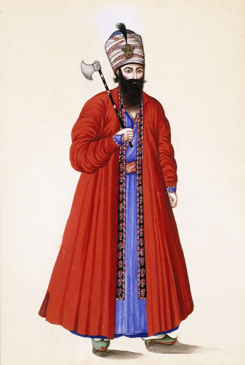 Portrett av Sadre A"zam, statsminister under Fath "Ali Shah, 1800-tallet av Persian School