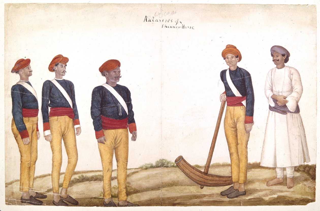 Tent Orderlies, ca. 1820-30 (akvarell på papir) av Persian School