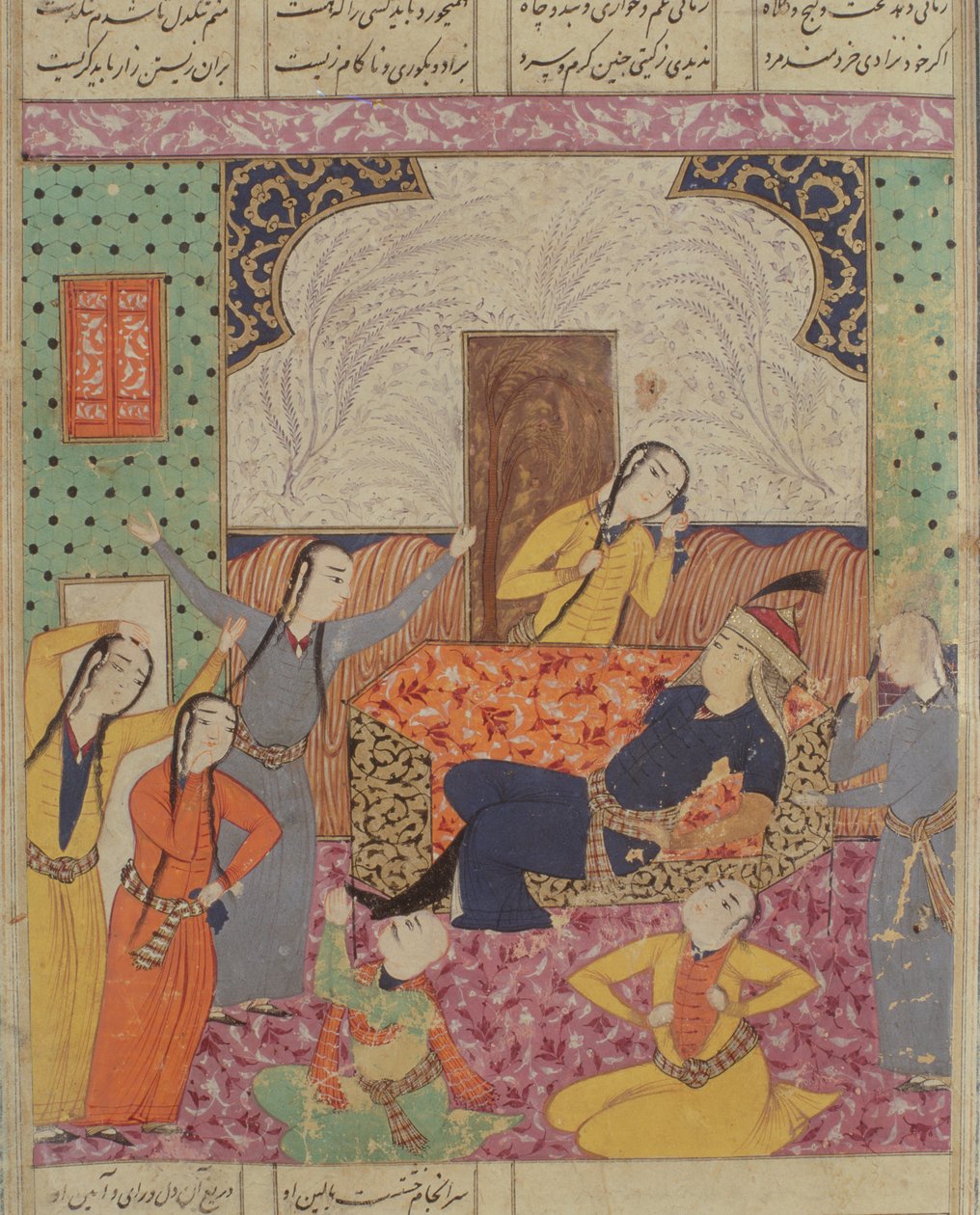 The Lamentation of Farude, illustrasjon fra Shahnama (Kongenes bok) av Abul-Qasim Manur Firdawsi (ca.934-c.1020) 1619 av Persian School