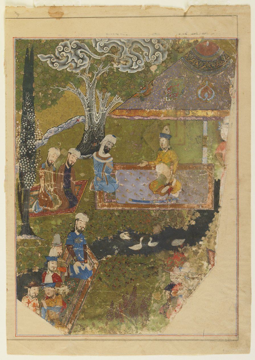 Timur gir audiens i anledning hans tiltredelse til tronen på Balkh, 1436 av Persian School