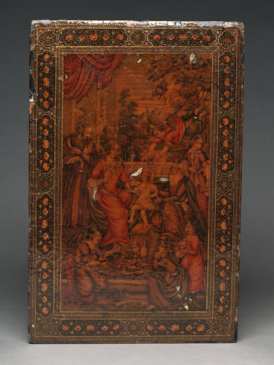 Verktøysett som viser den hellige familie, ca. 1830 (blandet media) av Persian School
