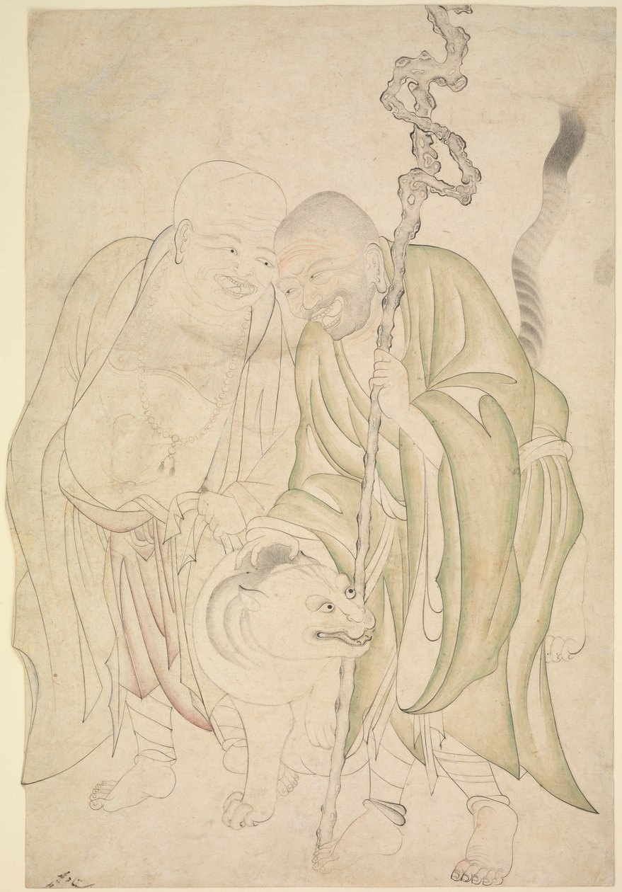 Two Lohans, ca. 1480 (blekk og gjennomsiktig akvarell på papir) av Persian School