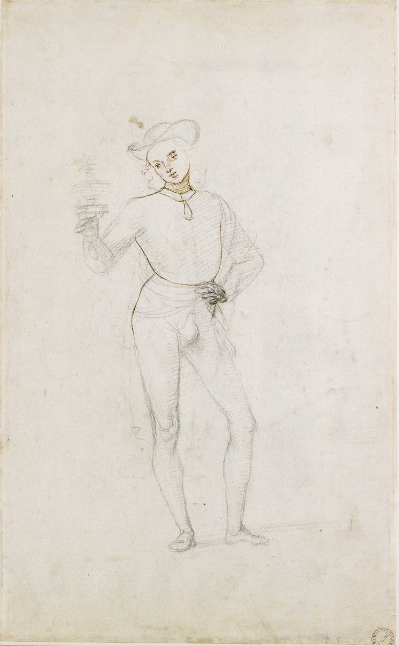 En studie for en figur i en tilbedelse av magi, c1470-1520 av Perugino