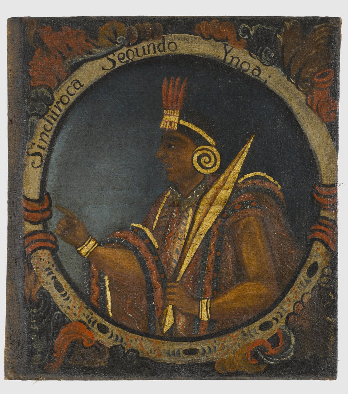Sinchi Roca, andre inkakonge, midten av 1700-tallet av Peruvian School