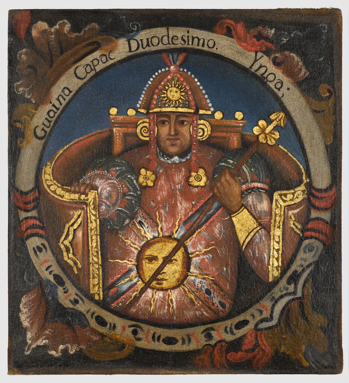Huayna Capac, 12th Inca King, Cuzco School, midten av 1700-tallet av Peruvian School