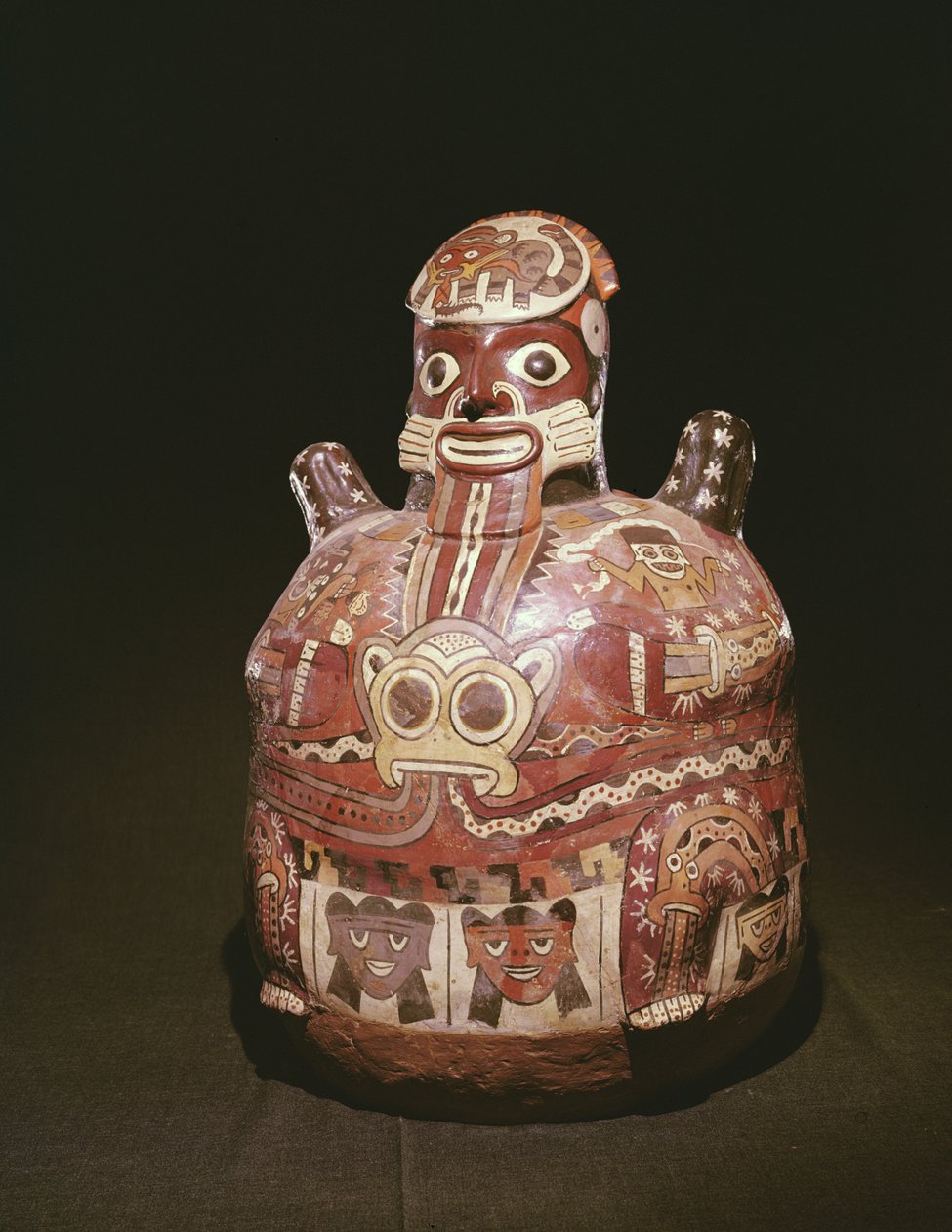 Keramikkkar av figur av en gud, Nazca Culture (keramikk) av Peruvian School