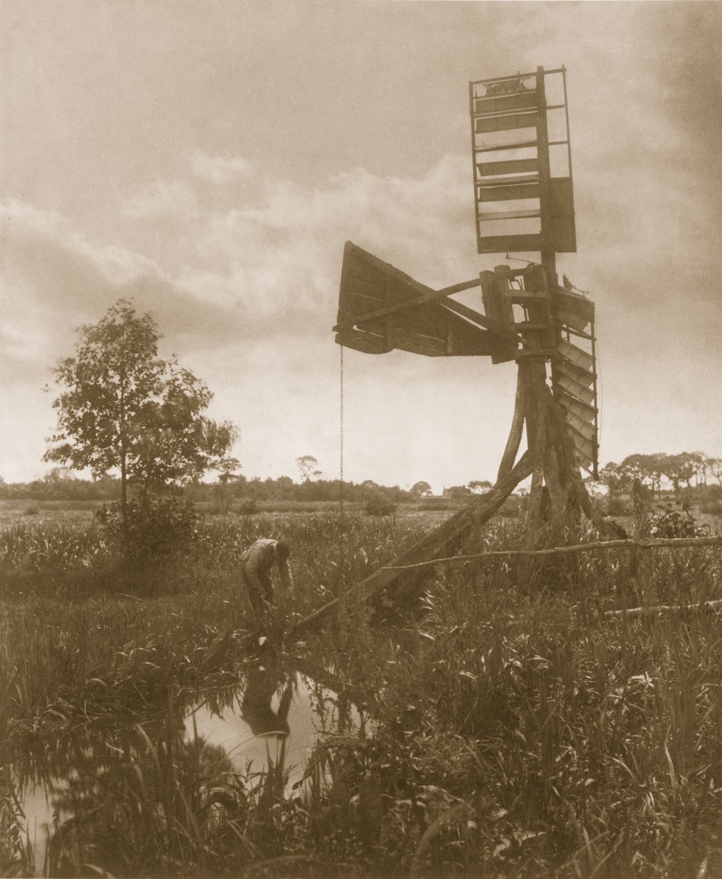 En ødelagt vannmølle, liv og landskap på Norfolk Broads, ca. 1886 av Peter Emerson und Thomas Goodall
