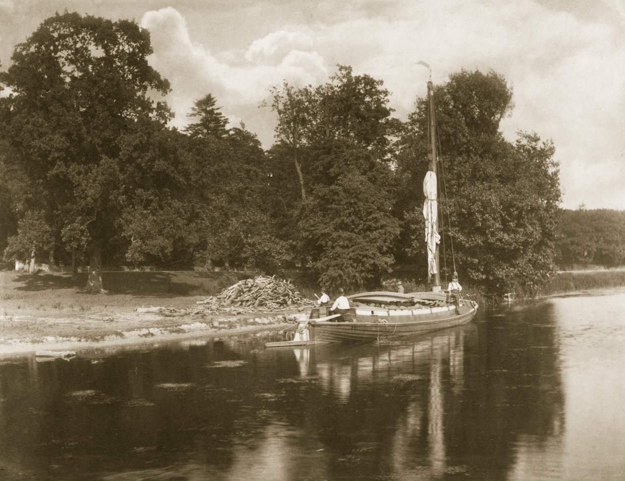 The River Bune at Coltshall, Life and Landscape on the Norfolk Broads, ca. 1886 av Peter Emerson und Thomas Goodall
