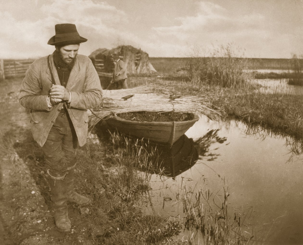 Tauing av sivet, livet og landskapet på Norfolk Broads, ca. 1886 av Peter Emerson und Thomas Goodall