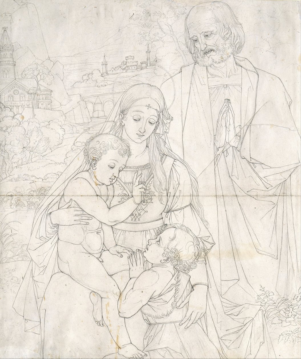 Hellig familie med døperen Johannes som gutt av Peter von Cornelius