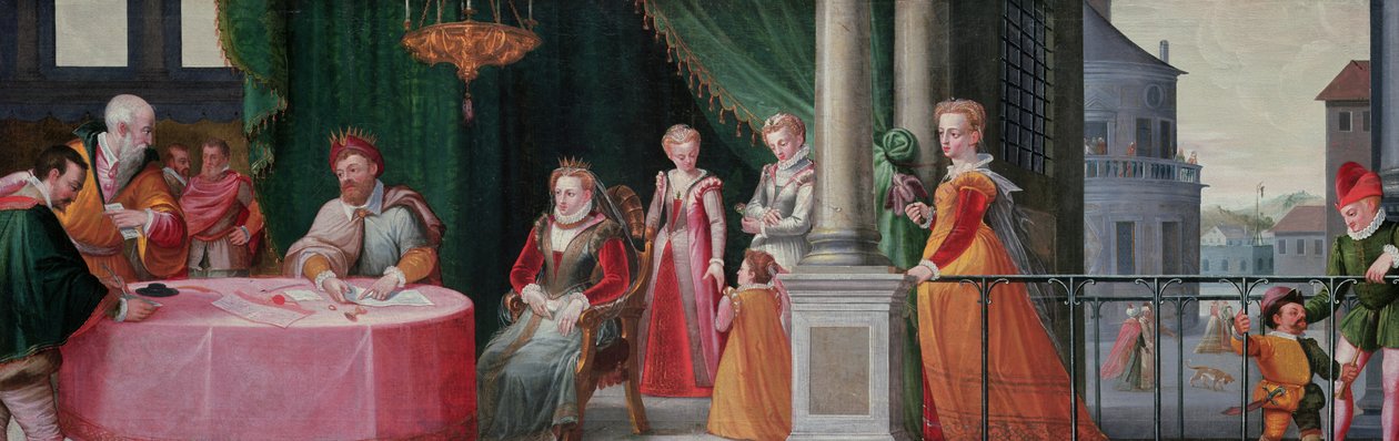 Historien om Ester av Peter 1548-1628 Candid