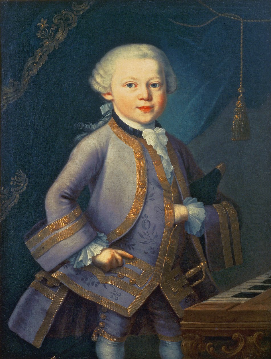 Wolfgang Amadeus Mozart (1756-91), 1763 av Peter Anton Lorenzoni
