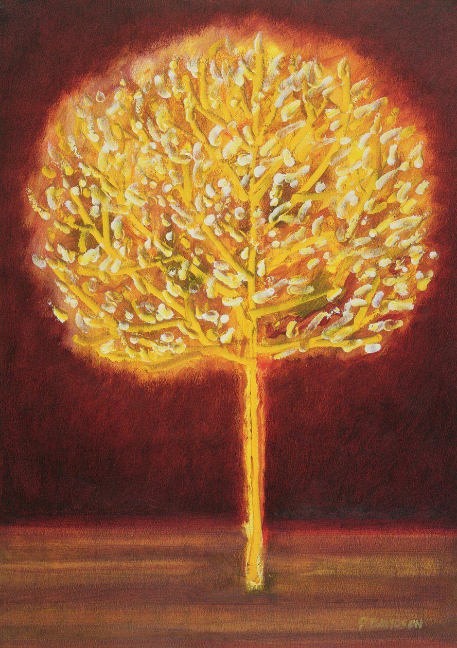 Blossoming Tree, 1997 (olje på papir) av Peter Davidson