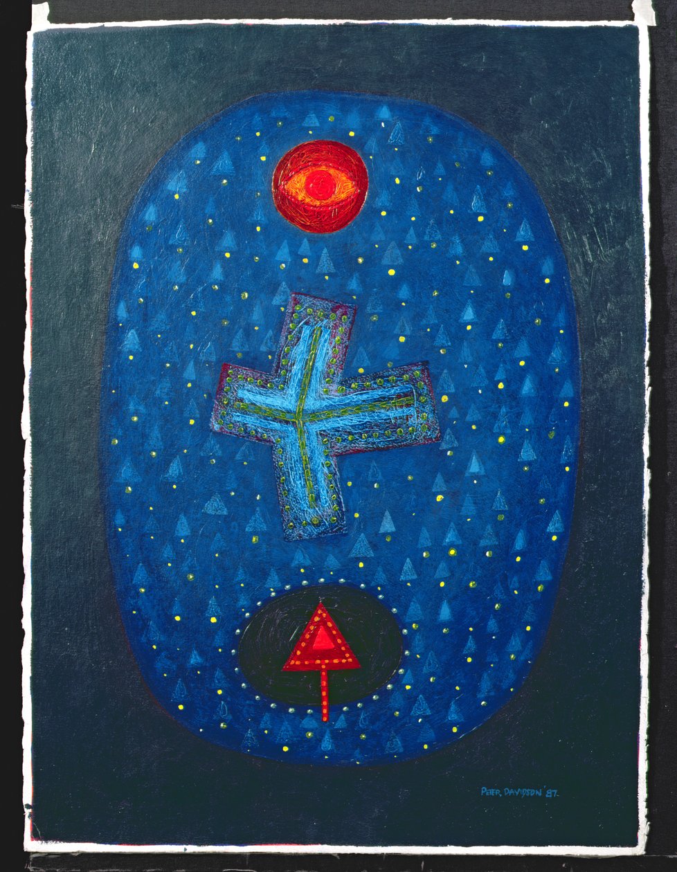 Forms in an Oval, 1987 (akryl på papir) av Peter Davidson