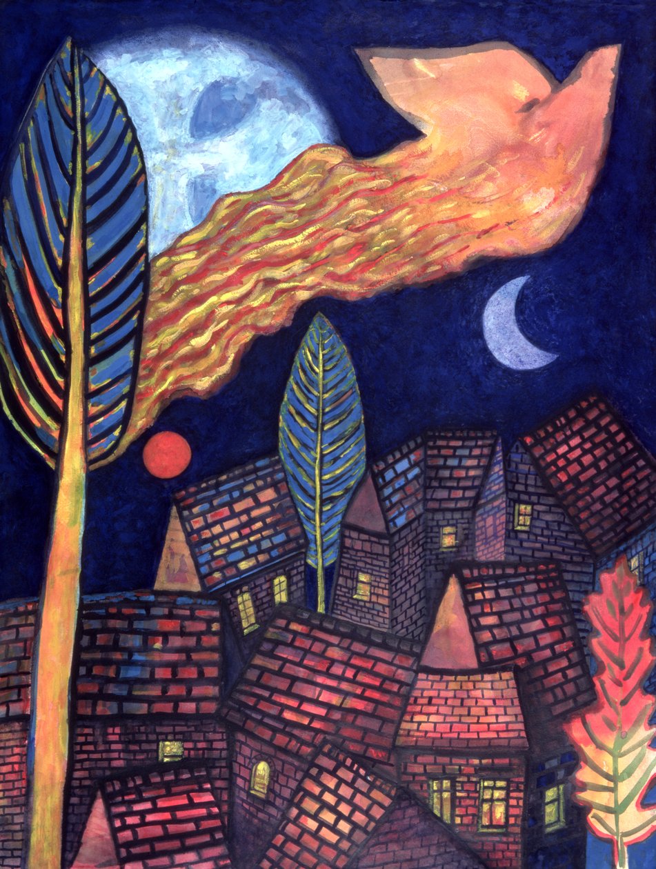 From The Tree To The Sky, 1998 (wc på papir) av Peter Davidson