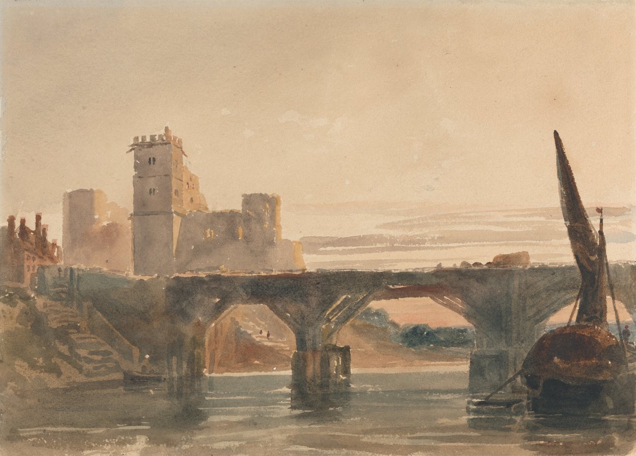 Chepstow Castle fra broen av Peter de Wint