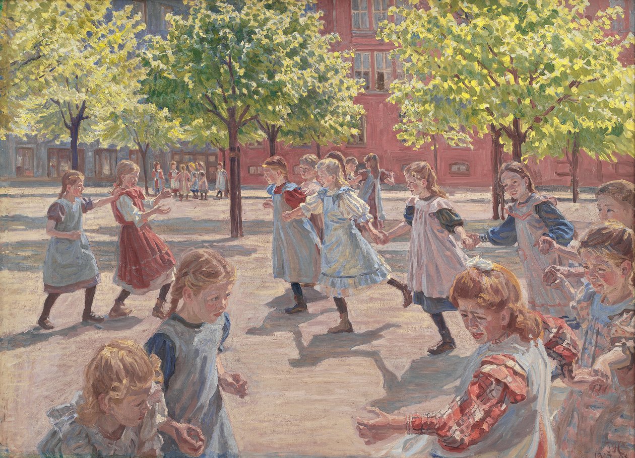 Leker barn, Enghave Square av Peter Marius Hansen