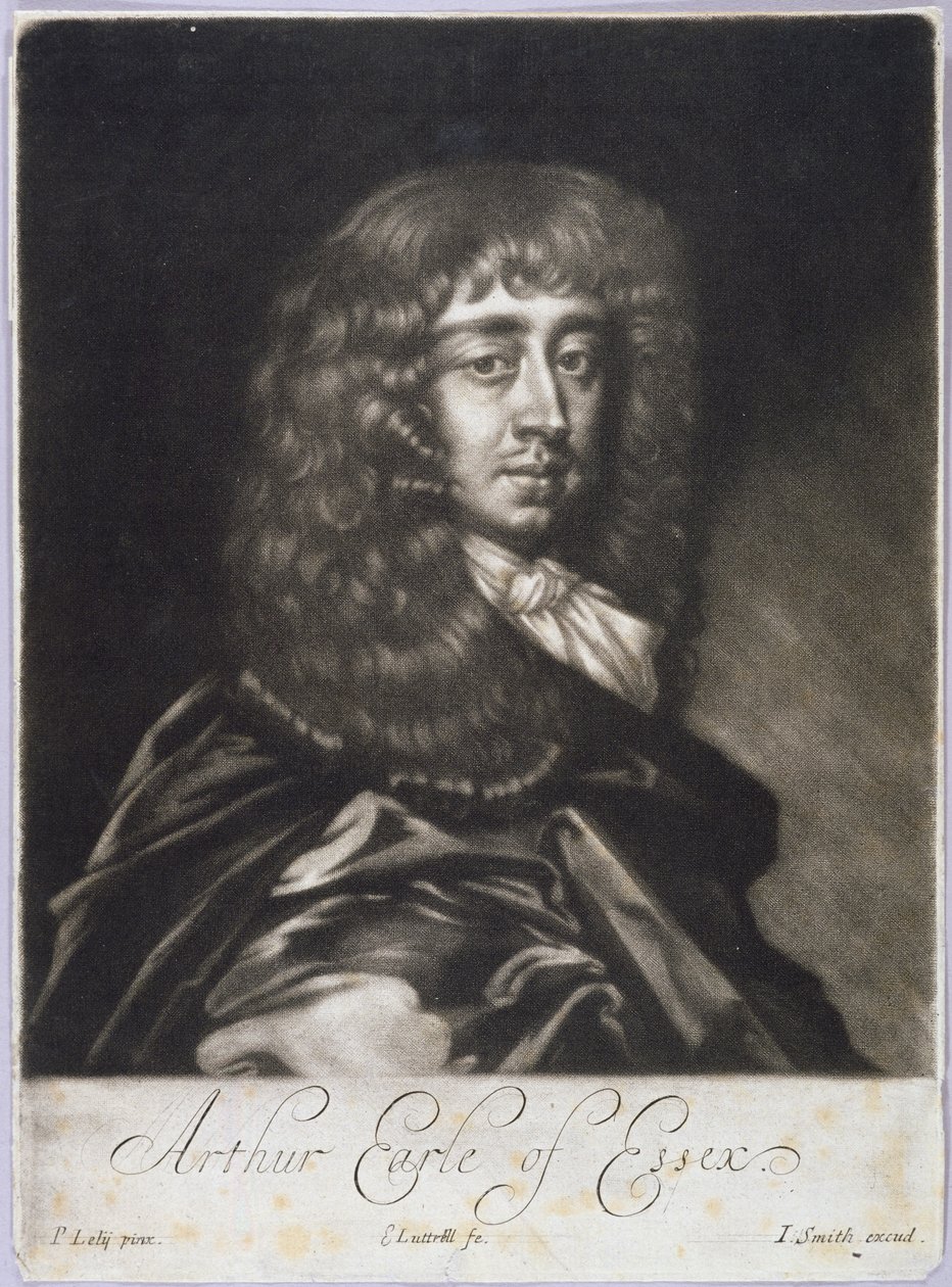 Arthur Capel (1631-83) jarl av Essex, gravert av Edward Luttrell (ca. 1650-1724) og John Smith (ca. 1652-1742) (mezzotint) av Peter Lely
