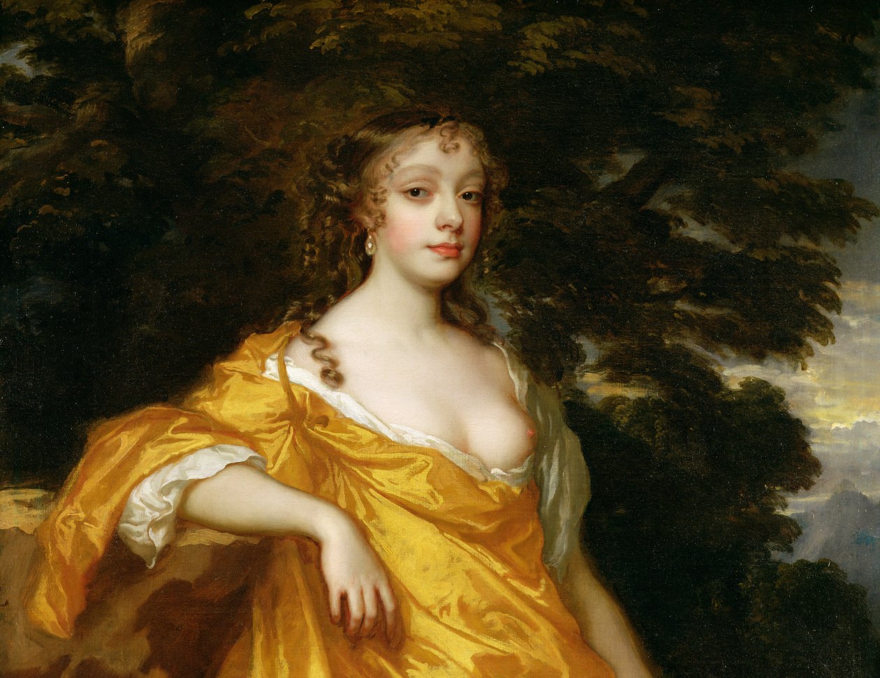 Diana Kirke, senere grevinne av Oxford, ca. 1665-70 olje på lerret detalj av 118535 av Peter Lely
