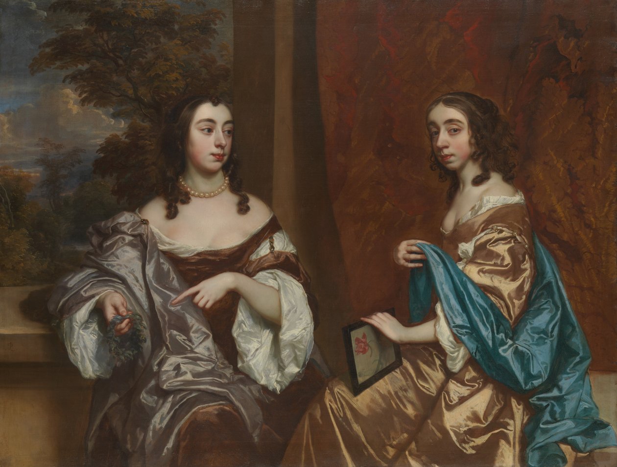 Mary Capel, senere hertuginne av Beaufort, og hennes søster Elizabeth, grevinne av Carnarvon, ca. 1657 av Peter Lely