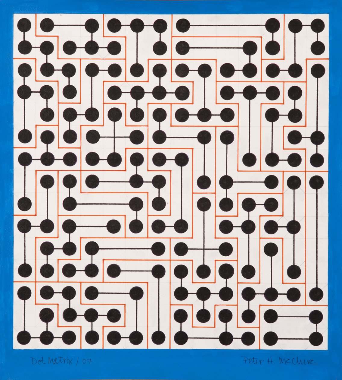 Dot Matrix, 2007 (akryl på papir) av Peter McClure