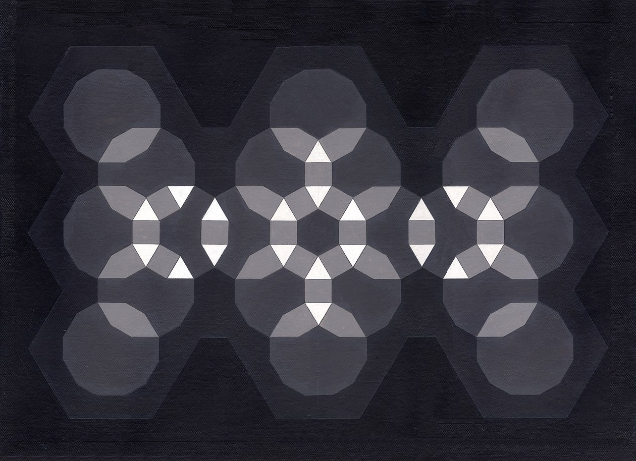 Fusion, 2008 (akryl på lerretstavle) av Peter McClure